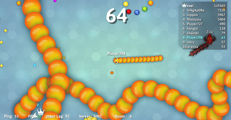 Snake.io screenshot
